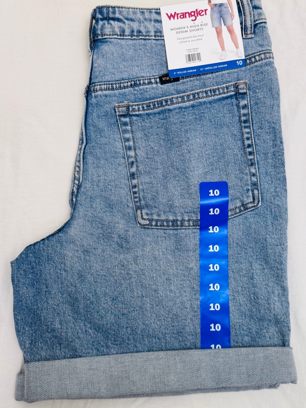 Wrangler Light Blue Washed Denim Jeans Shorts